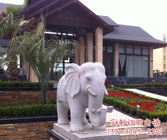 岳阳鼻卷元宝大象别墅景观石雕