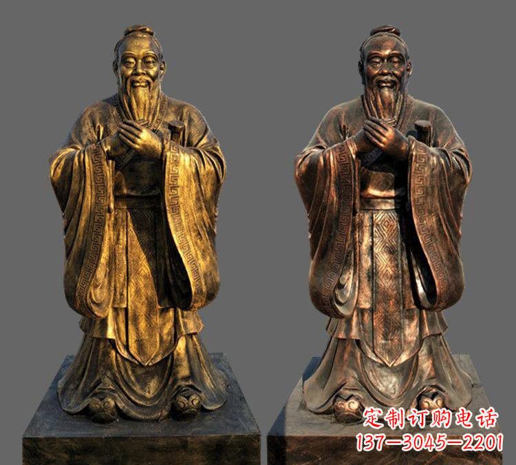 岳阳玻璃钢仿铜孔子校园名人