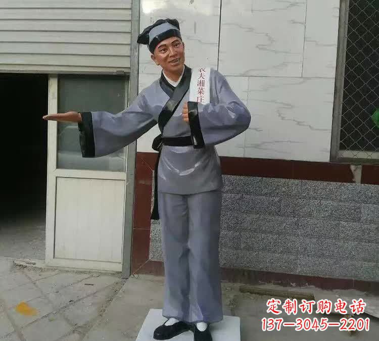 岳阳玻璃钢仿真店小二雕塑