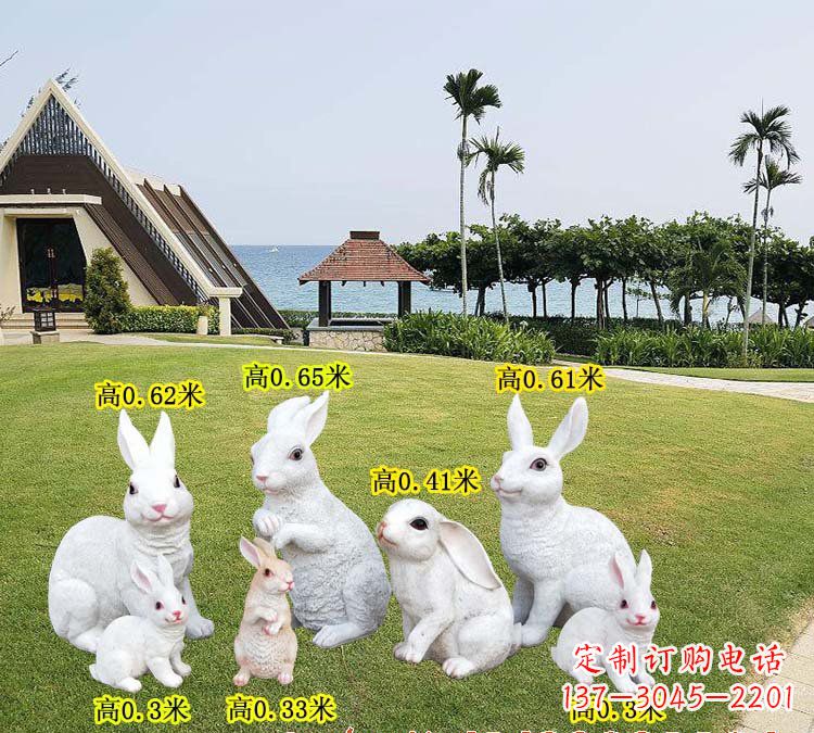 岳阳玻璃钢兔子雕塑精致的艺术之作