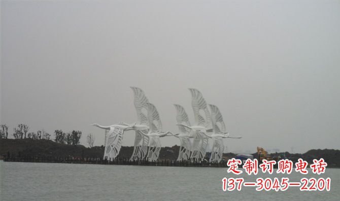 岳阳不锈钢白鹭动物雕塑美丽的艺术作品