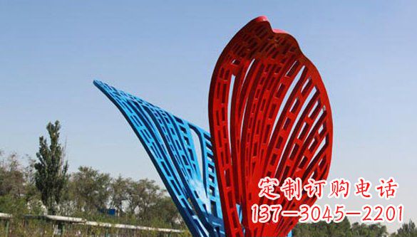 岳阳不锈钢蝴蝶雕塑美丽的实物表达