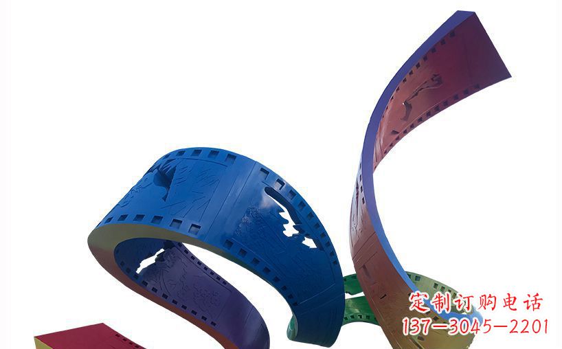 岳阳不锈钢彩色胶卷公园雕塑精美的艺术珍品