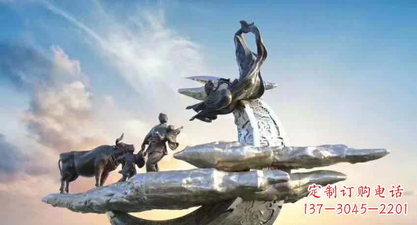 岳阳不锈钢嫦娥奔月雕塑