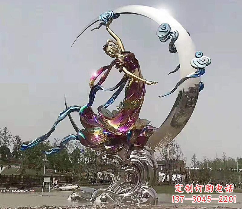 岳阳不锈钢嫦娥奔月雕塑