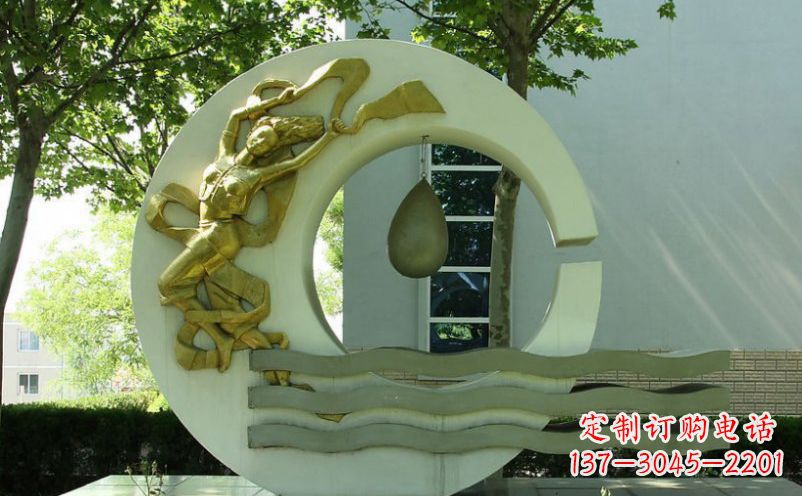 岳阳不锈钢嫦娥奔月景观雕塑