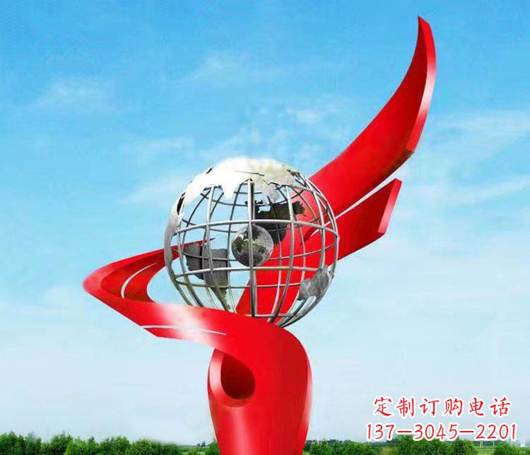 岳阳不锈钢地球雕塑精美的艺术品