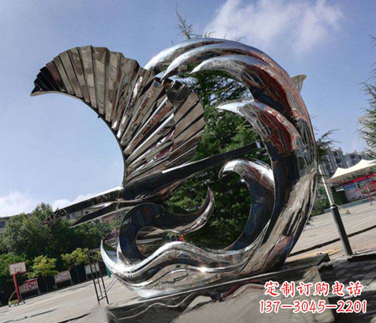 岳阳不锈钢帆船雕塑象征海上生活的艺术精品