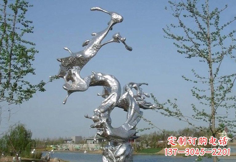 岳阳不锈钢蛟龙出海雕塑