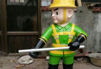 岳阳玻璃钢消防员雕塑——让爱与勇气永恒