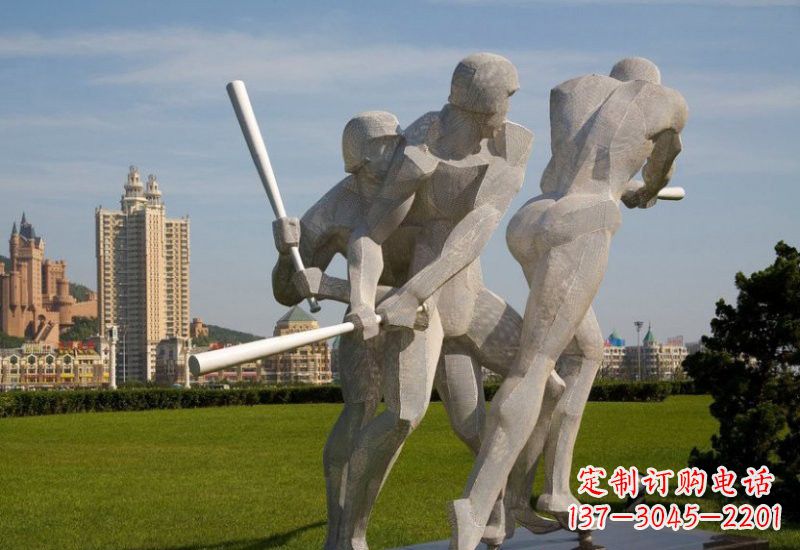 岳阳棒球雕塑象征着美好回忆