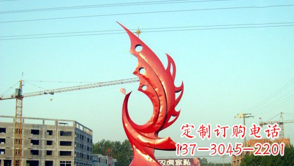 岳阳凤凰城市的不锈钢雕塑