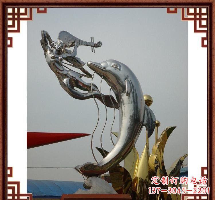 岳阳不锈钢海豚雕塑——美丽的海洋艺术