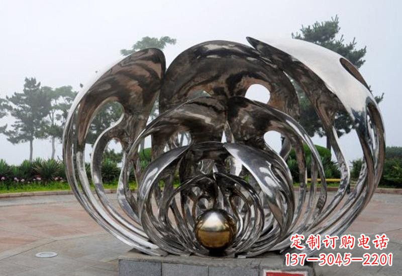 岳阳不锈钢贝壳雕塑海洋风情的精美礼赞