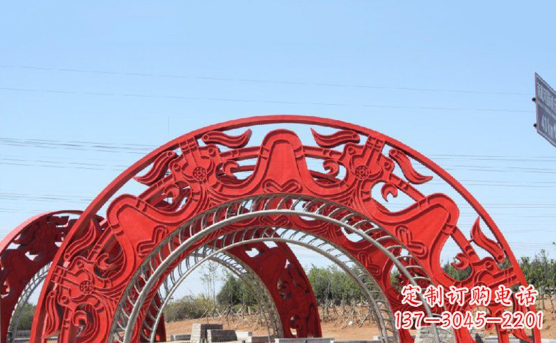 岳阳不锈钢拱门雕塑美丽的艺术精品