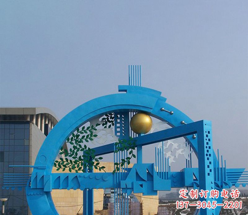 岳阳不锈钢拱桥雕塑美丽的艺术品