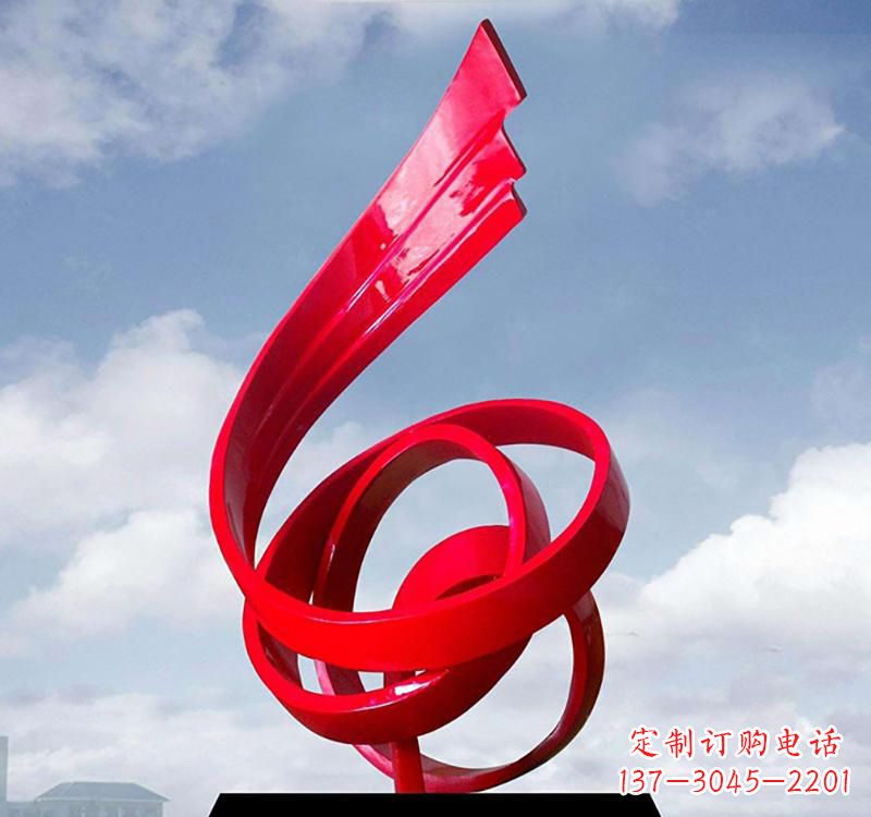 岳阳美丽的飘带雕塑——城市的精灵