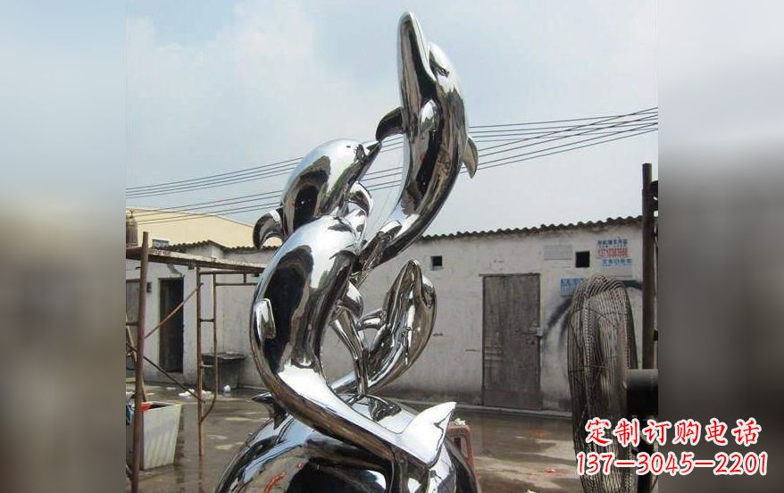岳阳海豚之美——不锈钢海豚雕塑
