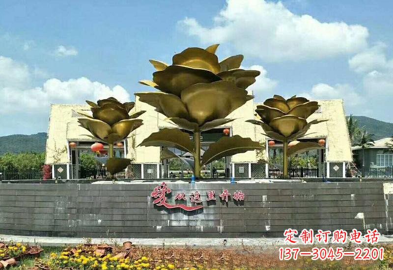 岳阳不锈钢玫瑰雕塑美丽的艺术品