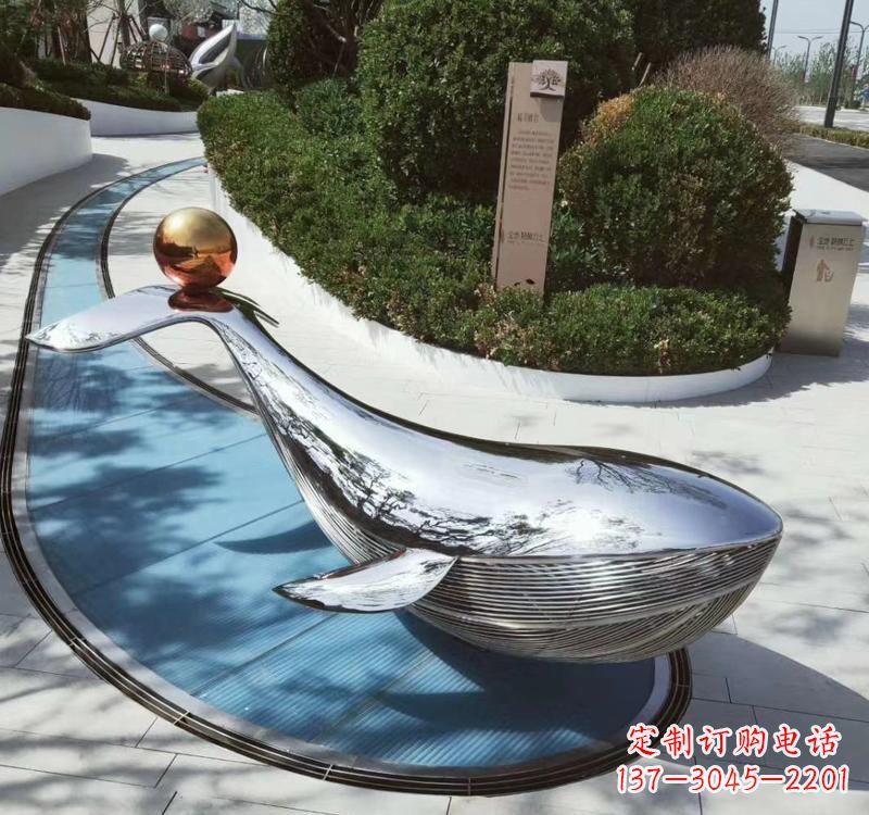 岳阳精美不锈钢海豚雕塑