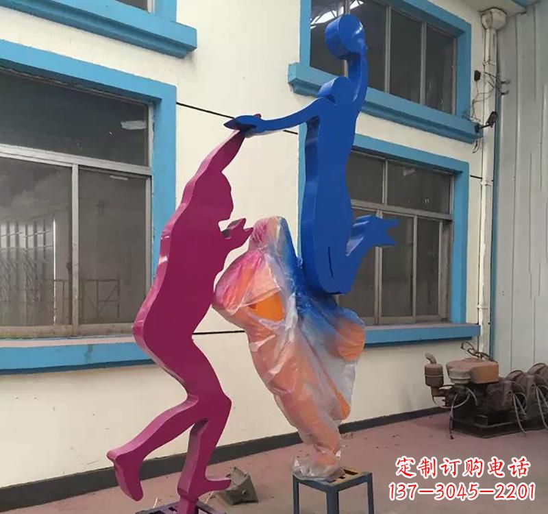 岳阳不锈钢篮球运动员雕塑纪念篮球运动传奇