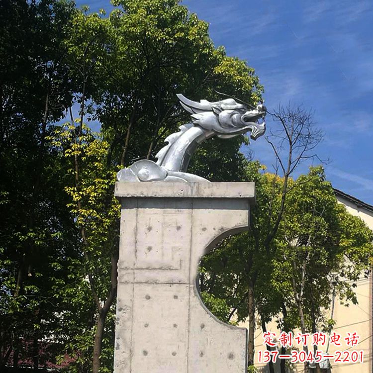 岳阳不锈钢龙雕塑——传承中华文化精髓