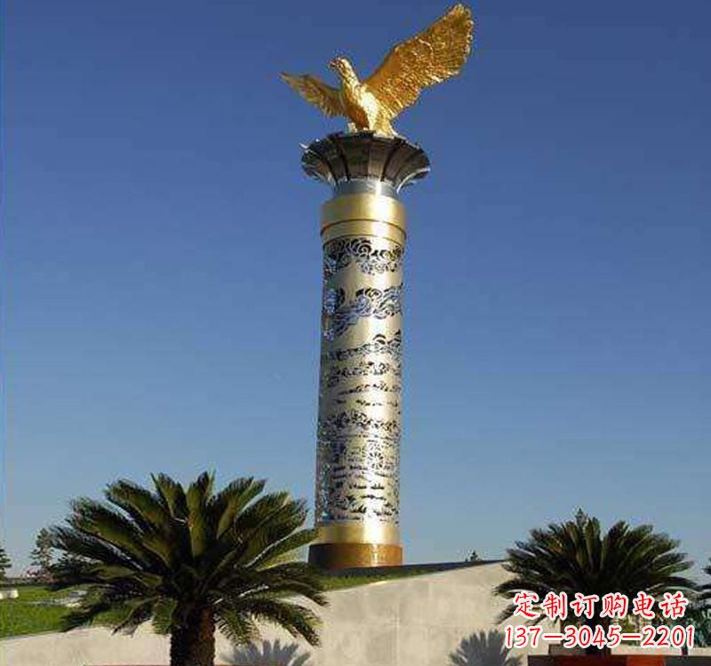 岳阳不锈钢龙柱雕塑把神秘的传统融入现代