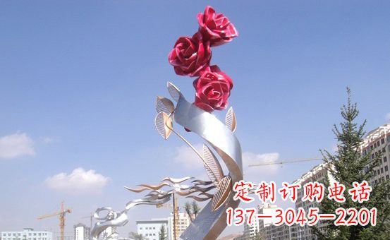 岳阳不锈钢玫瑰雕塑精致的艺术之美