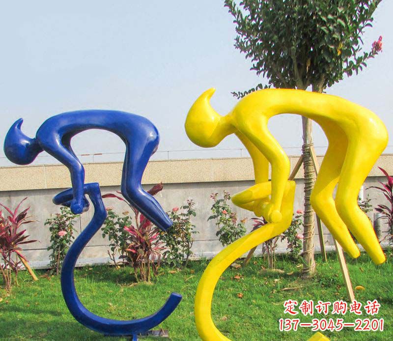 岳阳不锈钢骑自行车广场景观雕塑——给城市带来活力