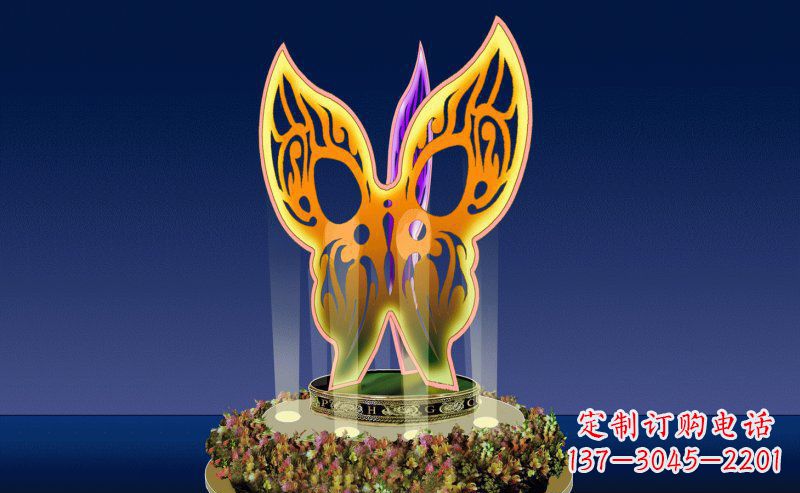 岳阳不锈钢三面蝴蝶雕塑精美绝伦