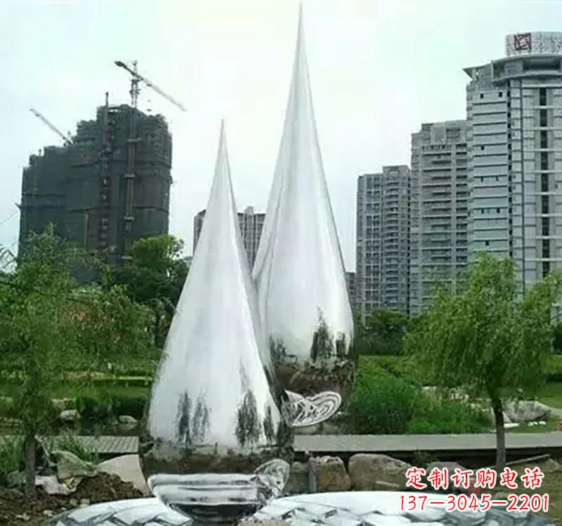 岳阳不锈钢水滴拱门雕塑