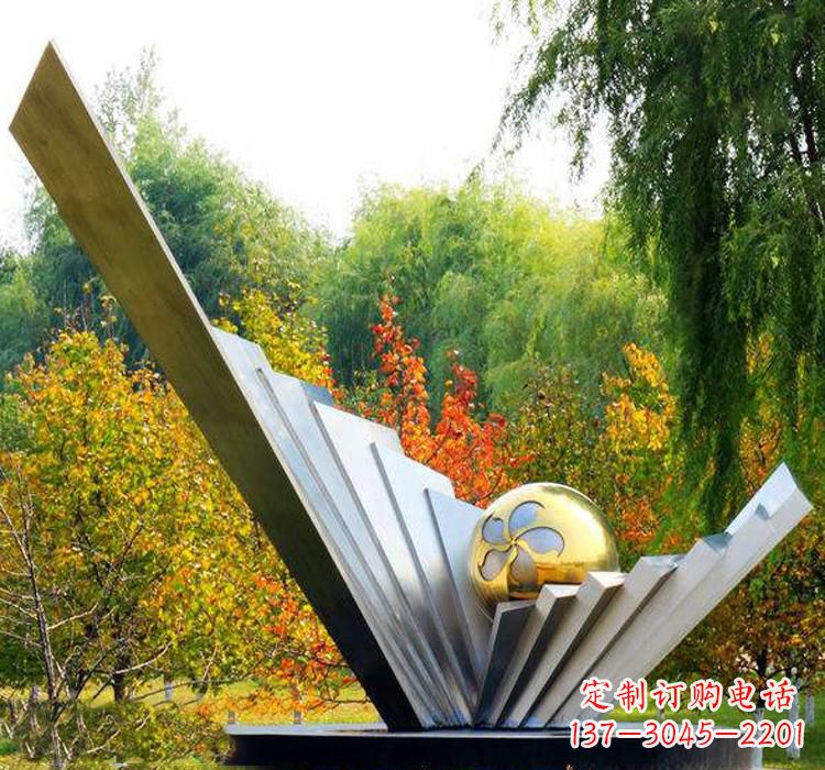 岳阳不锈钢扇贝雕塑美丽的自然景观