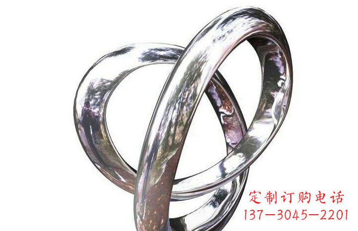 岳阳不锈钢圆环雕塑折射出动态的美