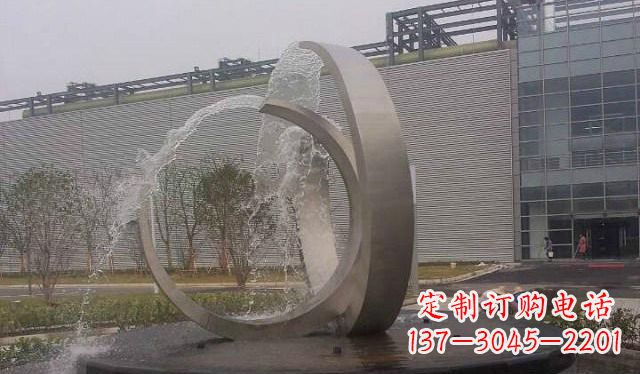 岳阳不锈钢圆形喷泉雕塑美丽的艺术装置