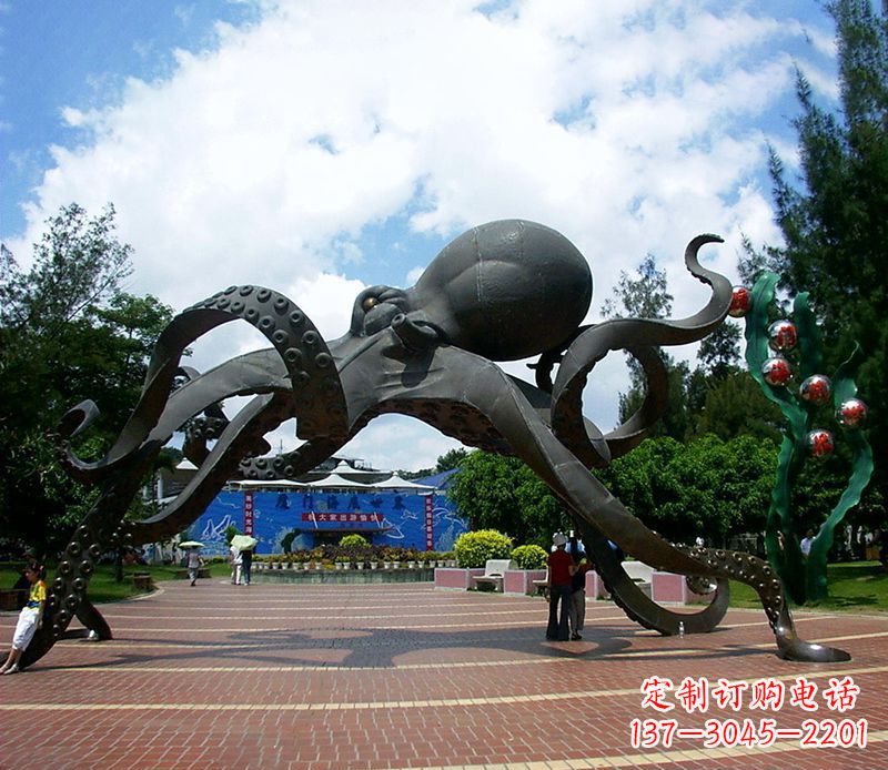 岳阳不锈钢章鱼雕塑精美艺术品