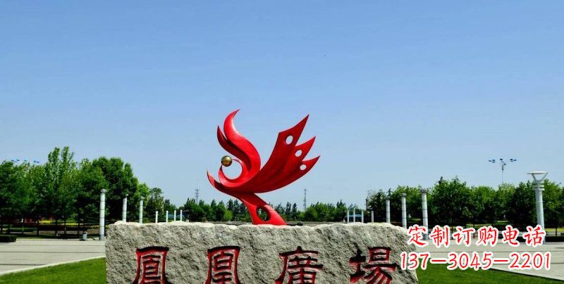 岳阳不锈钢凤凰雕塑奔放优雅的艺术之作