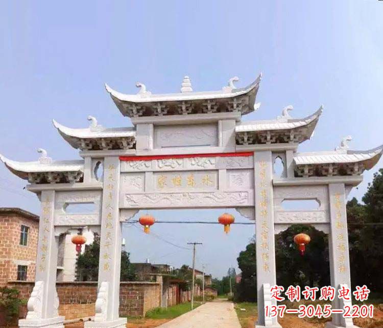 岳阳传承村庄牌坊石雕文化