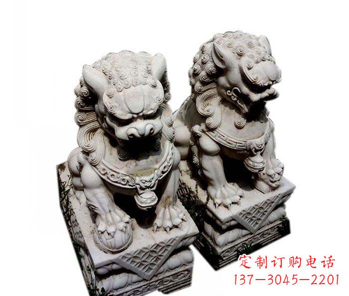 岳阳大理石仿古石狮子雕塑