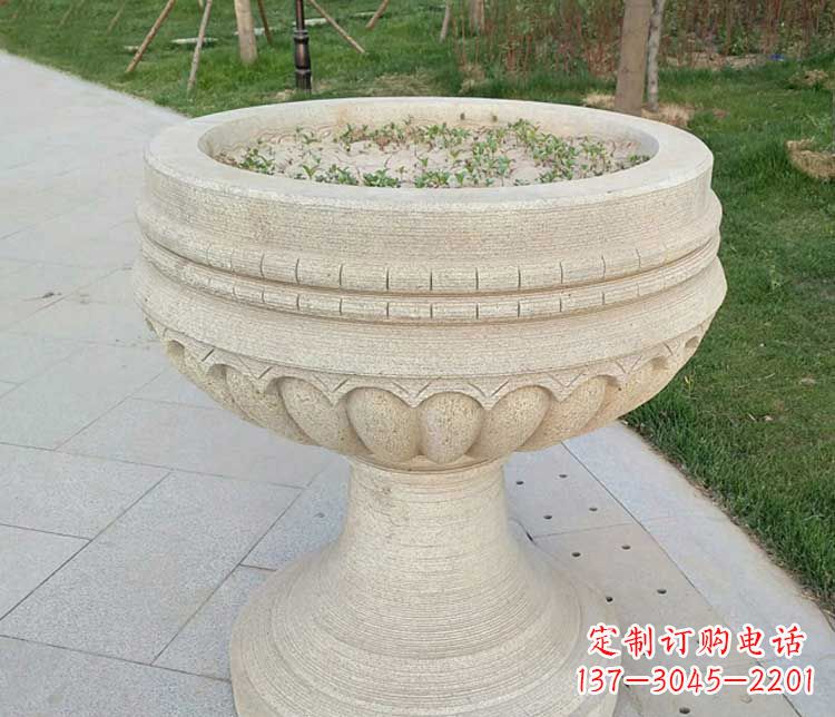 岳阳大理石花盆石雕