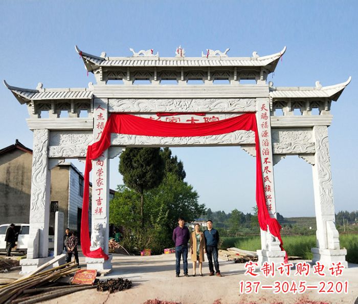 岳阳精美大理石牌坊雕塑