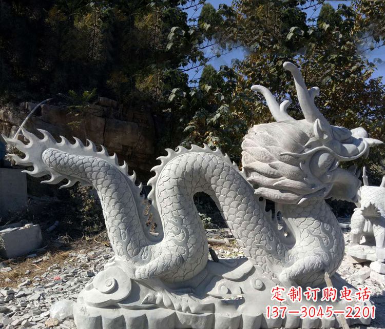 岳阳精美大理石龙雕塑