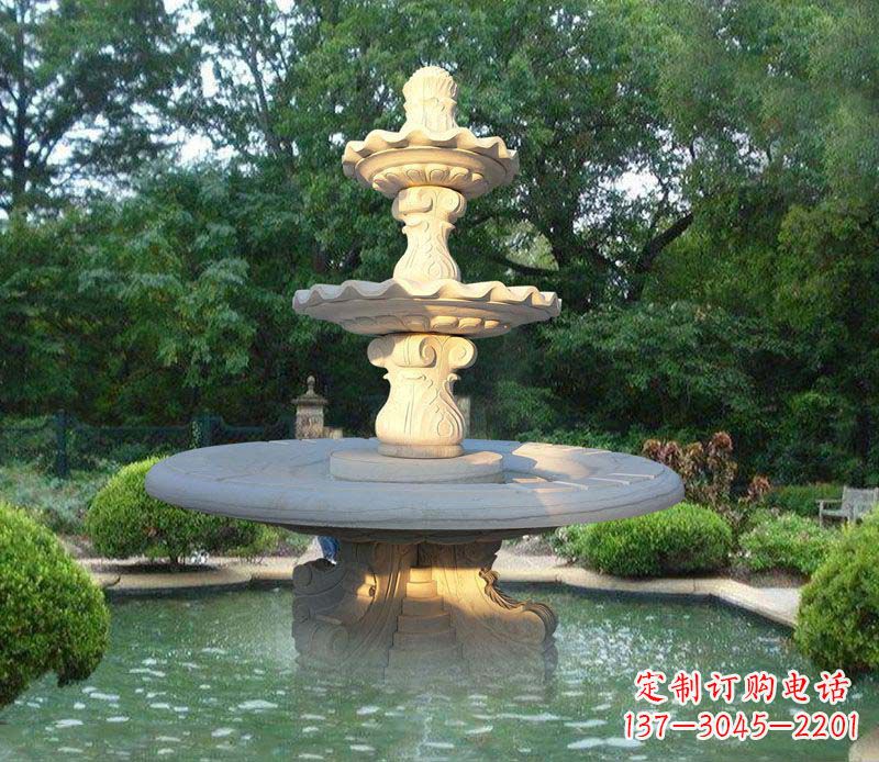 岳阳大理石三层喷泉雕塑