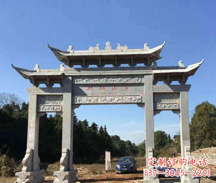 岳阳精美石雕牌坊雕塑