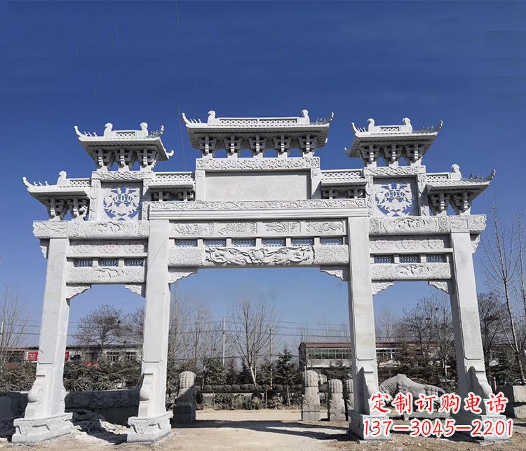 岳阳特色大理石牌坊石雕
