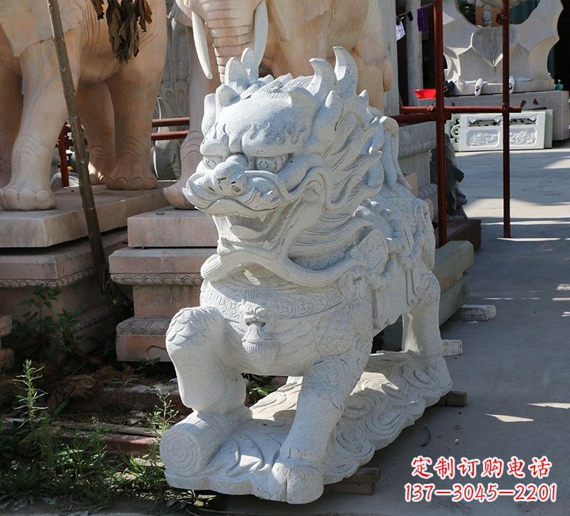 岳阳大理石镇宅麒麟雕塑