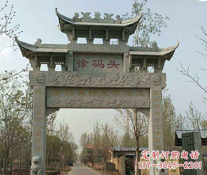 岳阳精美纯手工大理石牌坊雕塑