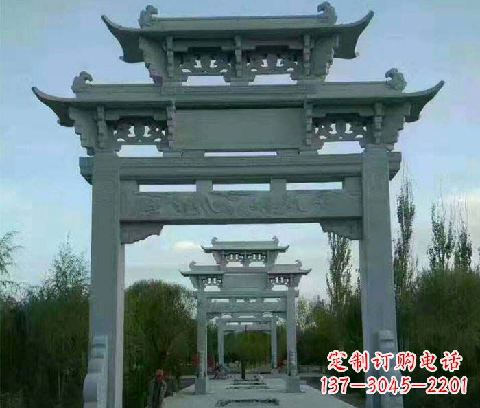 岳阳牌坊雕塑精美大理石雕塑艺术