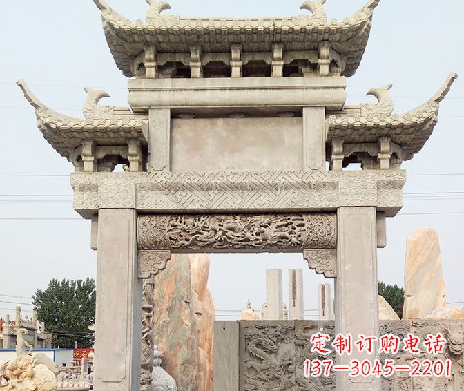 岳阳特色大理石牌坊石雕