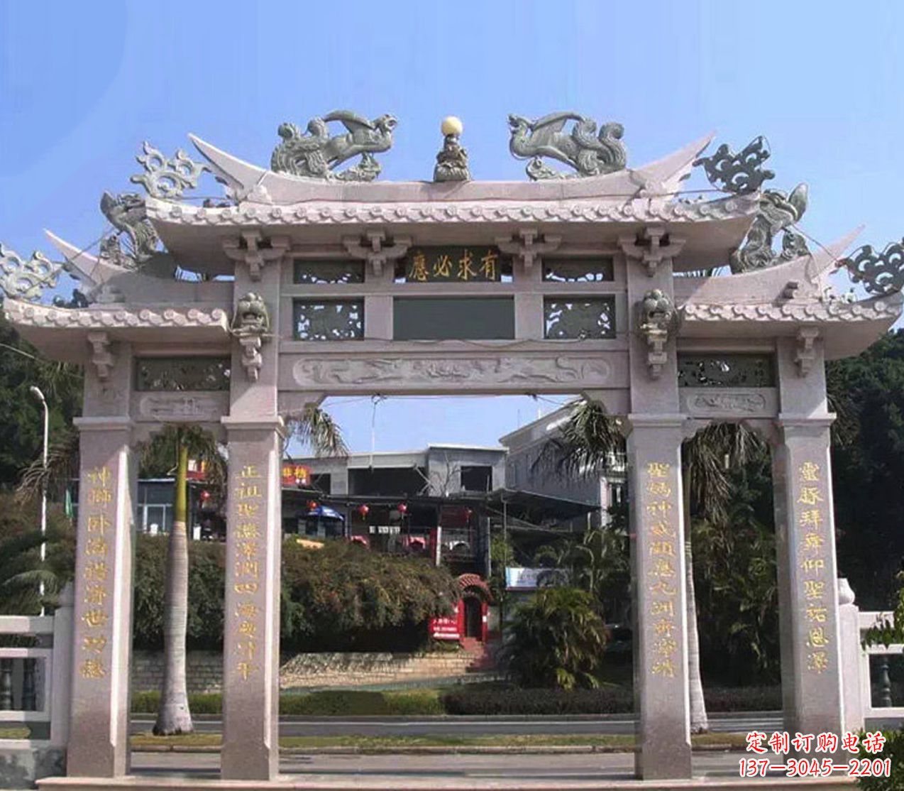 岳阳精美石雕牌坊雕塑——传承文化的艺术精品