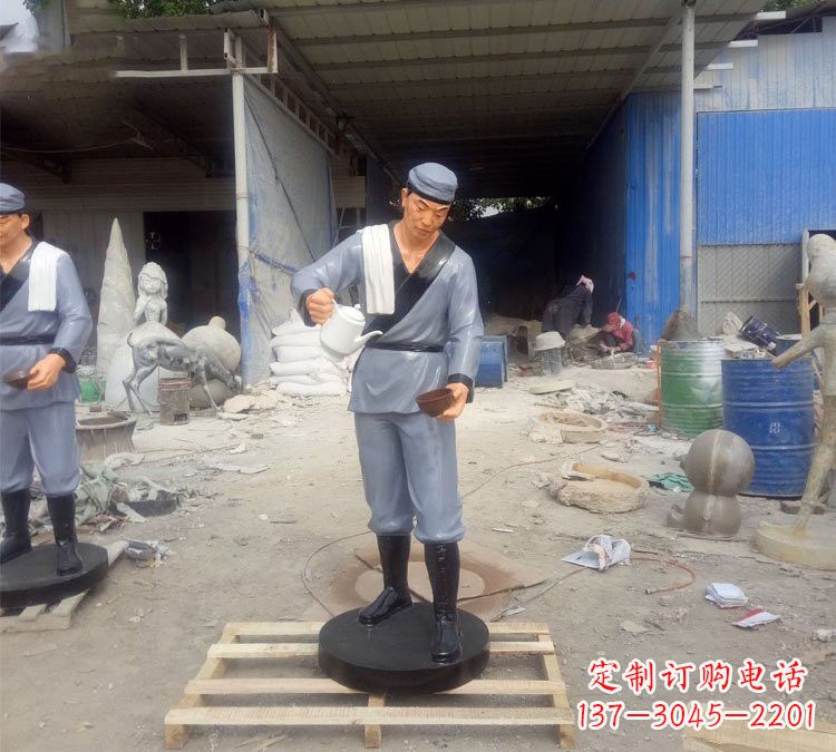 岳阳铝合金仿真店小二雕塑